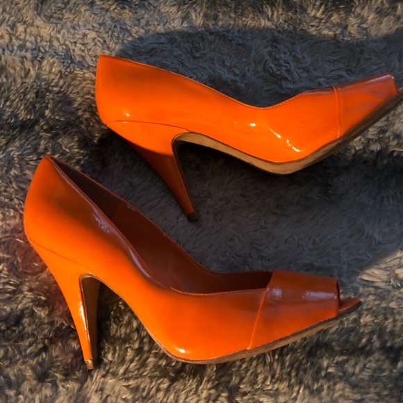 orange heels size 9